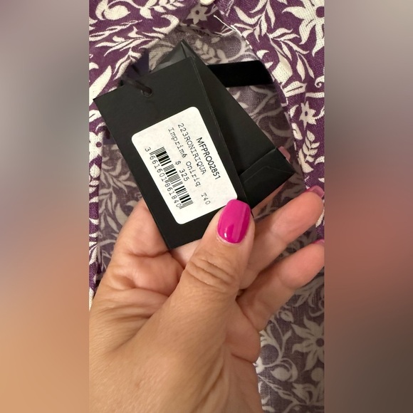 NWT Maje
Women's Purple Cutout Floral-print Linen-blend Mini Dress - Picture 5 of 7